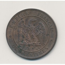 10 Centimes - 1855 A paris - Napoléon III Tête nue - bronze - main/ancre - SPL 2