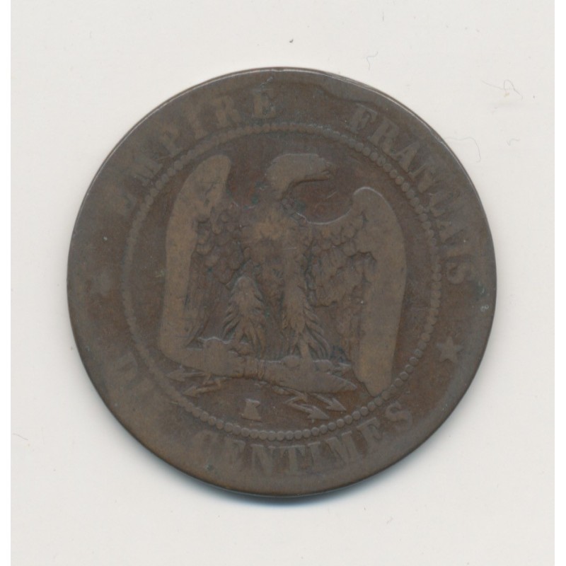10 Centimes - 1857 K Bordeaux - Napoléon III Tête nue - bronze - B
