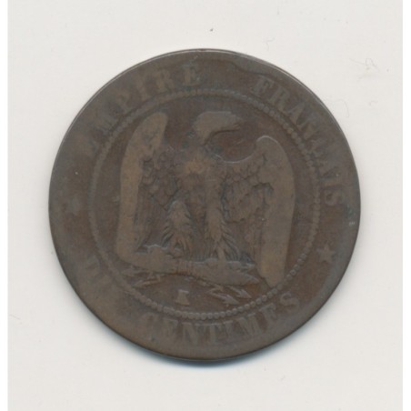 10 Centimes - 1857 K Bordeaux - Napoléon III Tête nue - bronze - B
