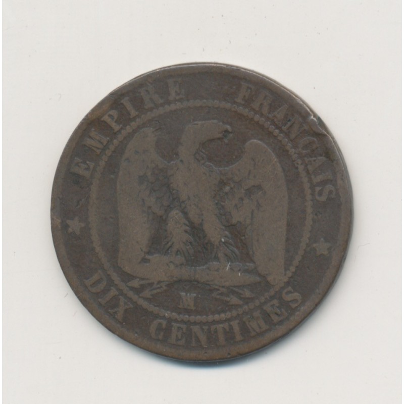 10 Centimes - 1857 MA Marseille - Napoléon III Tête nue - bronze - B/TB