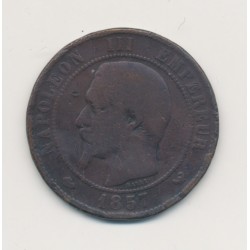 10 Centimes - 1857 W Lille - Napoléon III Tête nue - bronze - B