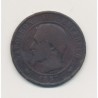 10 Centimes - 1857 W Lille - Napoléon III Tête nue - bronze - B