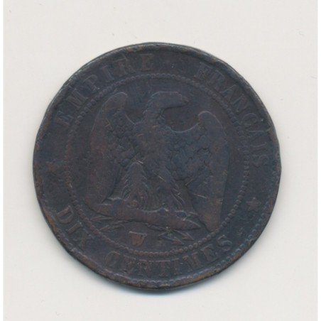 10 Centimes - 1857 W Lille - Napoléon III Tête nue - bronze - B