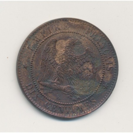 10 Centimes - 1861 K Bordeaux - Napoléon III Tête laurée - bronze - TB+