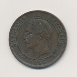 10 Centimes - 1863 A Paris - Napoléon III Tête laurée - bronze - TTB+/SUP