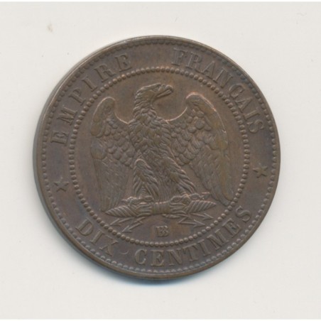 10 Centimes - 1863 BB Strasbourg - Napoléon III Tête laurée - bronze - TTB+