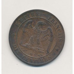 10 Centimes - 1863 BB Strasbourg - Napoléon III Tête laurée - bronze - TTB+/SUP 2