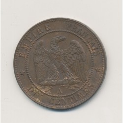 10 Centimes - 1865 A Paris - Napoléon III Tête laurée - bronze - SUP+ 2