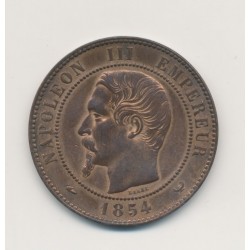 Napoléon III Tête nue - 10 centimes 1854 - Visite chambre de commerce de Lille - bronze - TTB+ 2