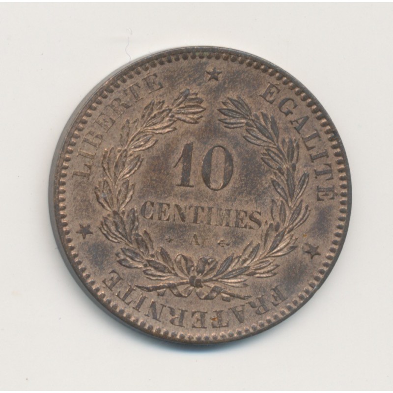 10 Centimes Cérès - 1870 A Paris - bronze - SUP+