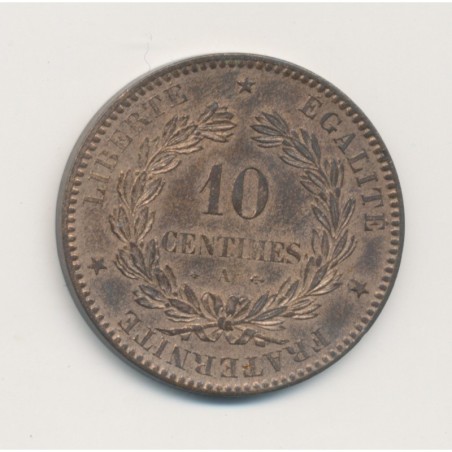 10 Centimes Cérès - 1870 A Paris - bronze - SUP+