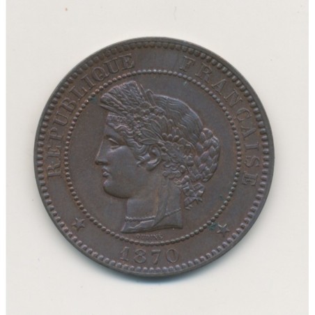 10 Centimes Cérès - 1870 A Paris - bronze - SPL