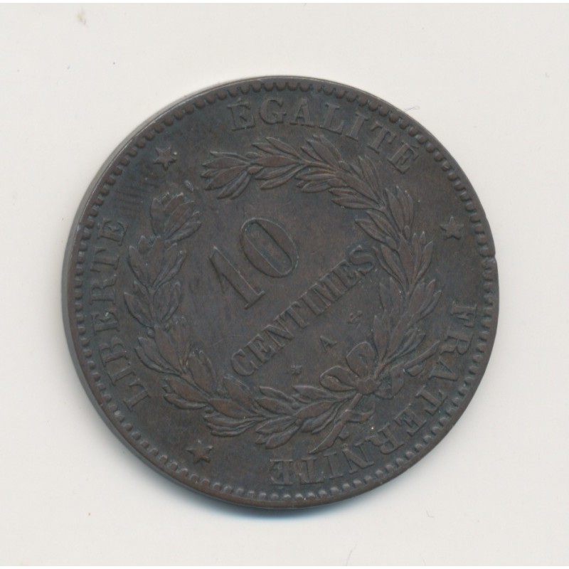 10 Centimes Cérès - 1872 A Paris - bronze - TTB