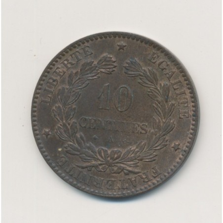 10 Centimes Cérès - 1873 A Paris - bronze - SUP+