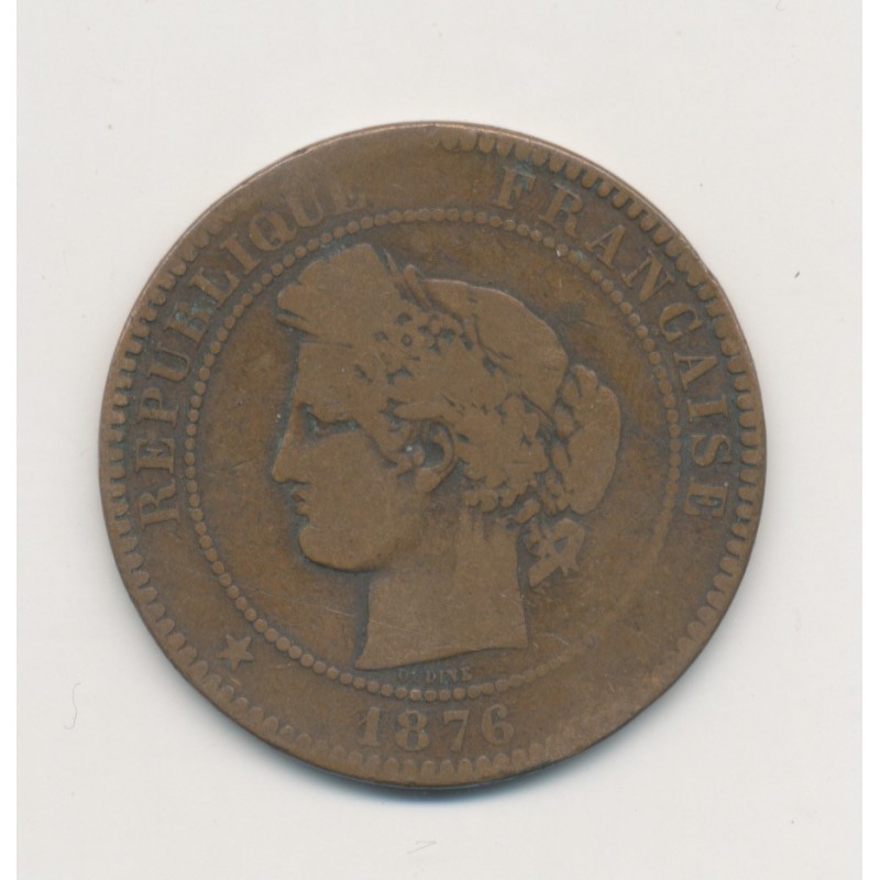10 Centimes Cérès - 1876 A Paris - bronze - B/TB