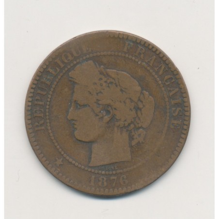 10 Centimes Cérès - 1876 A Paris - bronze - B/TB