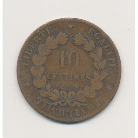 10 Centimes Cérès - 1876 A Paris - bronze - B/TB