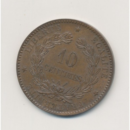 10 Centimes Cérès - 1885 A Paris - bronze - SUP+
