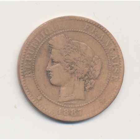 10 Centimes Cérès - 1887 A Paris - bronze - B/TB
