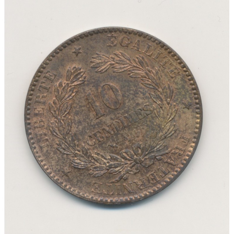 10 Centimes Cérès - 1890 A Paris - bronze - SUP+
