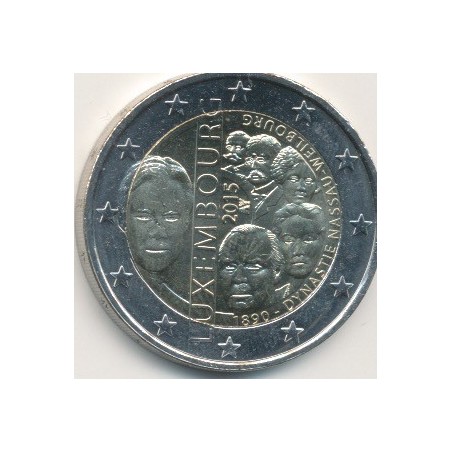 2€ Luxembourg 2015 - 125e anniv dynastie Nassau-Weilburg. 