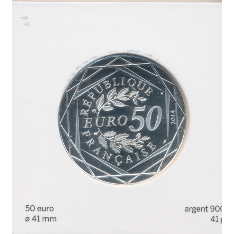 50 Euro Paix/Sempé - 2014 - Printemps/été - argent