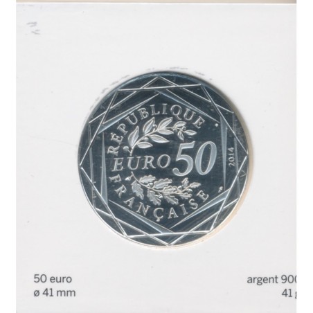 50 Euro Paix/Sempé - 2014 - Printemps/été - argent