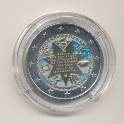 2 Euro couleur N°2 - Grece 2014 - 150e anniv.Union Iles Ioniennes à la Grèce