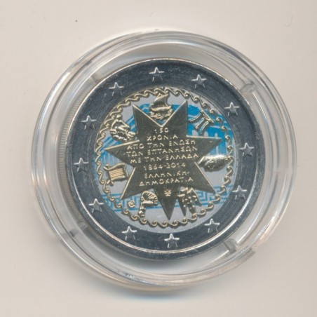 2 Euro couleur N°2 - Grece 2014 - 150e anniv.Union Iles Ioniennes à la Grèce