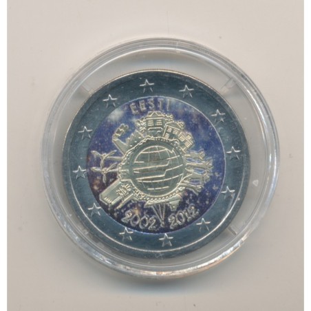 2 Euro couleur - Estonie - 10 ans euro - 2012