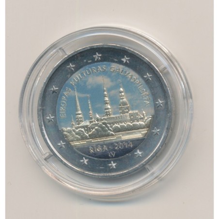2 Euro couleur - Lettonie 2014 - Riga Capitale Européenne de la Culture 