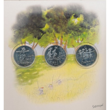 Coffret Sempé Les Valeurs de la République - 12 x 10 Euro - argent  - Monnaie de Paris
