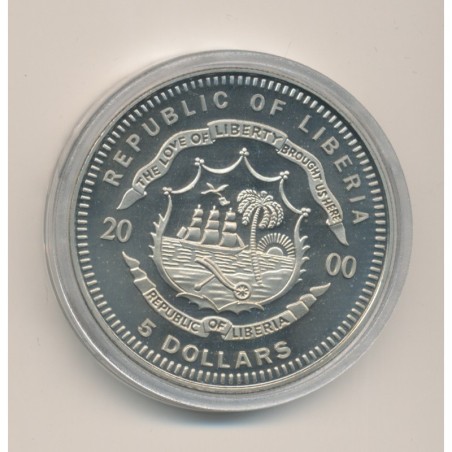 Libéria - 5 Dollars 2000 - Jeux Olympiques - cupronickel - FDC