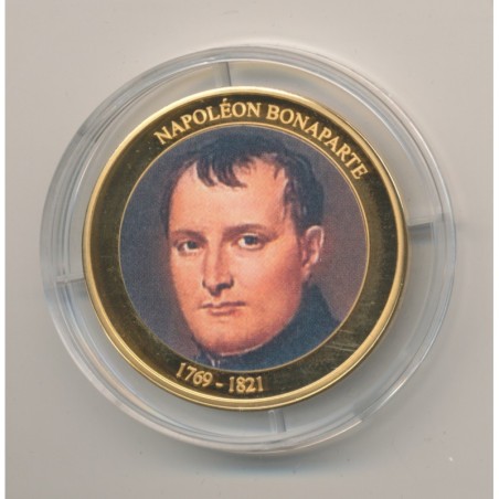 Médaille - Napoléon Bonaparte - 1769-1821 - cuivre doré - 35mm - les rois de France - FDC