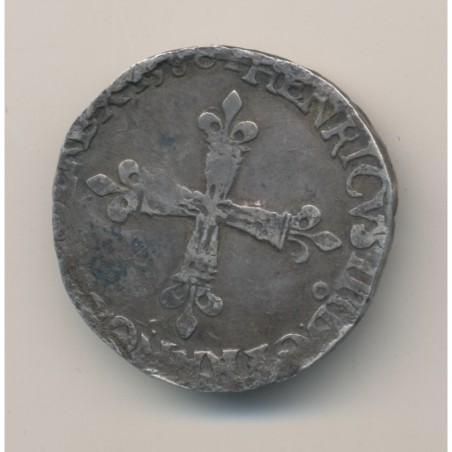 Henri III - 1/4 écu - 1580 Rennes - TB