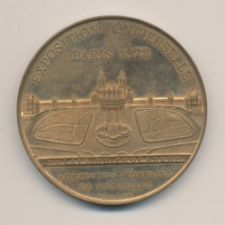 Médaille - Exposition universelle - Paris Trocadéro 1878 - bronze doré - 51mm - boudiné - SUP 2
