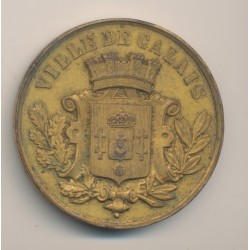 Médaille - Académie de musique - Ville de Calais - bronze doré - 51mm - TTB