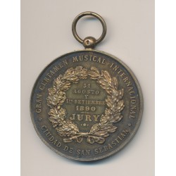 Médaille - Concours musical - 1890 JURY San Sébastian - 47mm - bronze - TTB+ 2