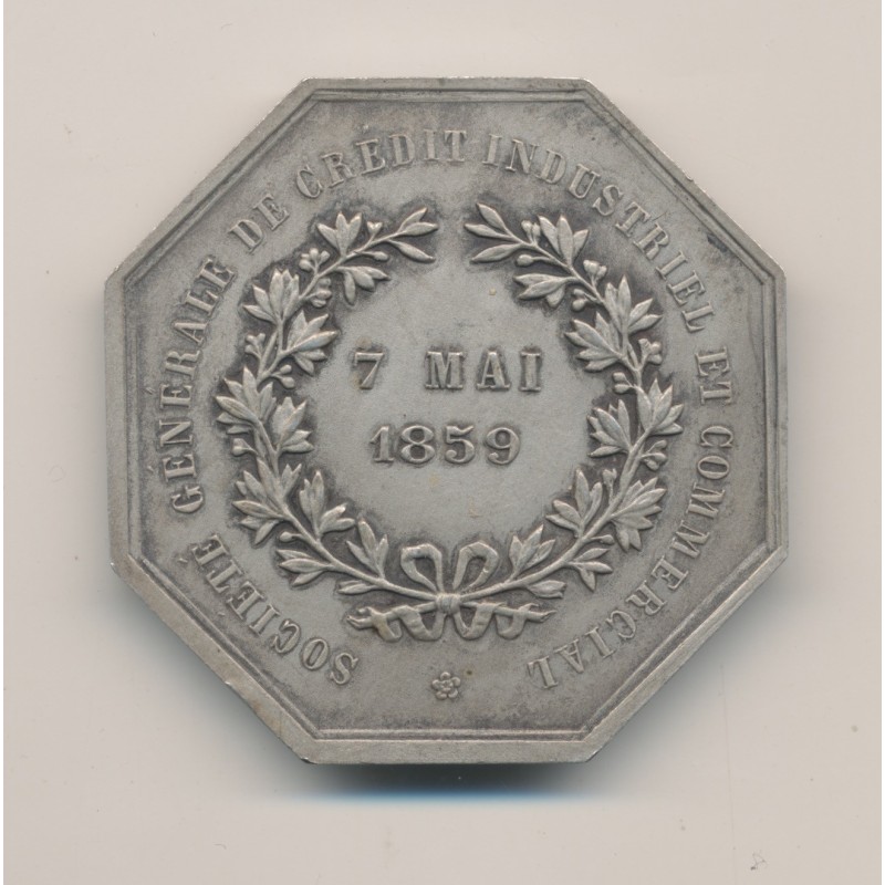 Jeton - Société générale du crédit industriel - 7 mai 1859 - argent - TTB+