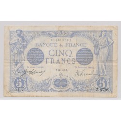 5 Francs Bleu - 13.11.1915 - Z.8799 - TTB