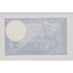10 Francs Minerve bleu - 17.12.1940 - O.77928 - TTB+ - Numero radar 595 2