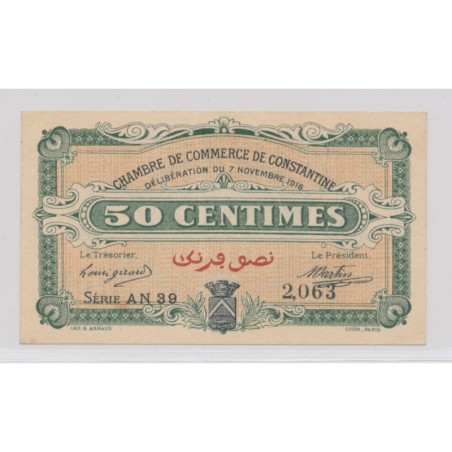 50 Centimes 1916 - Constantine - Série AN 39 - TTB+