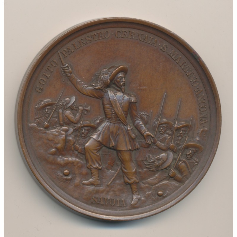 Médaille - AD Alessandro la marmora I Bersaglieri - 1886 - bronze - 65mm - SUP