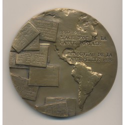 Médaille - Histoire de la carte postale - bronze - 82mm - SUP 2