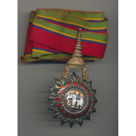 Thailande - Ordre Éléphant blanc - Commandeur - argent et vermeil - avec poinçon