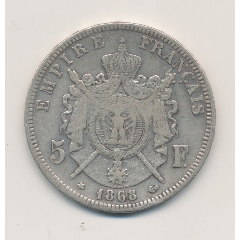 Monnaie satirique - 5 Francs 1868 A gravé SEDAN - Napoléon III - TTB