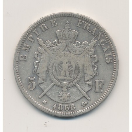 Monnaie satirique - 5 Francs 1868 A gravé SEDAN - Napoléon III - TTB