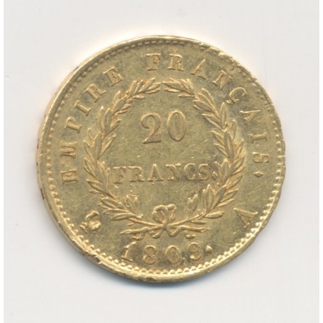 Napoléon empereur - 20 Francs Or - 1809 A Paris - SUP