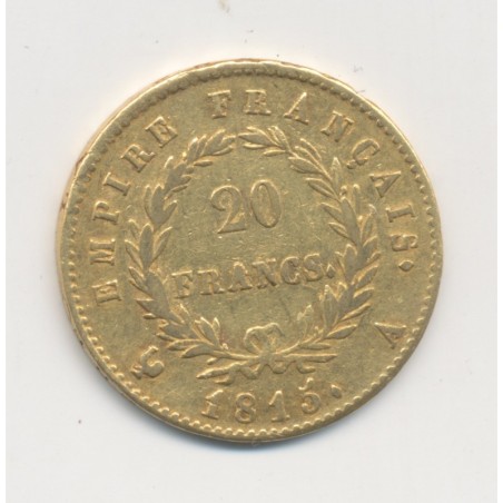 Napoléon empereur - 20 Francs Or - 1815 A Paris - TTB