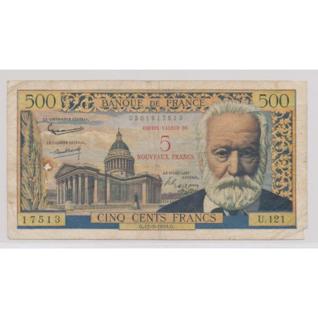 5NF sur 500Francs Victor Hugo - 12.02.1959 - TB
